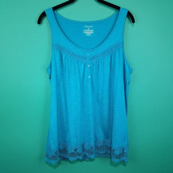 Sonoma Tops - Sonoma Blue Sleeveless Knit Top